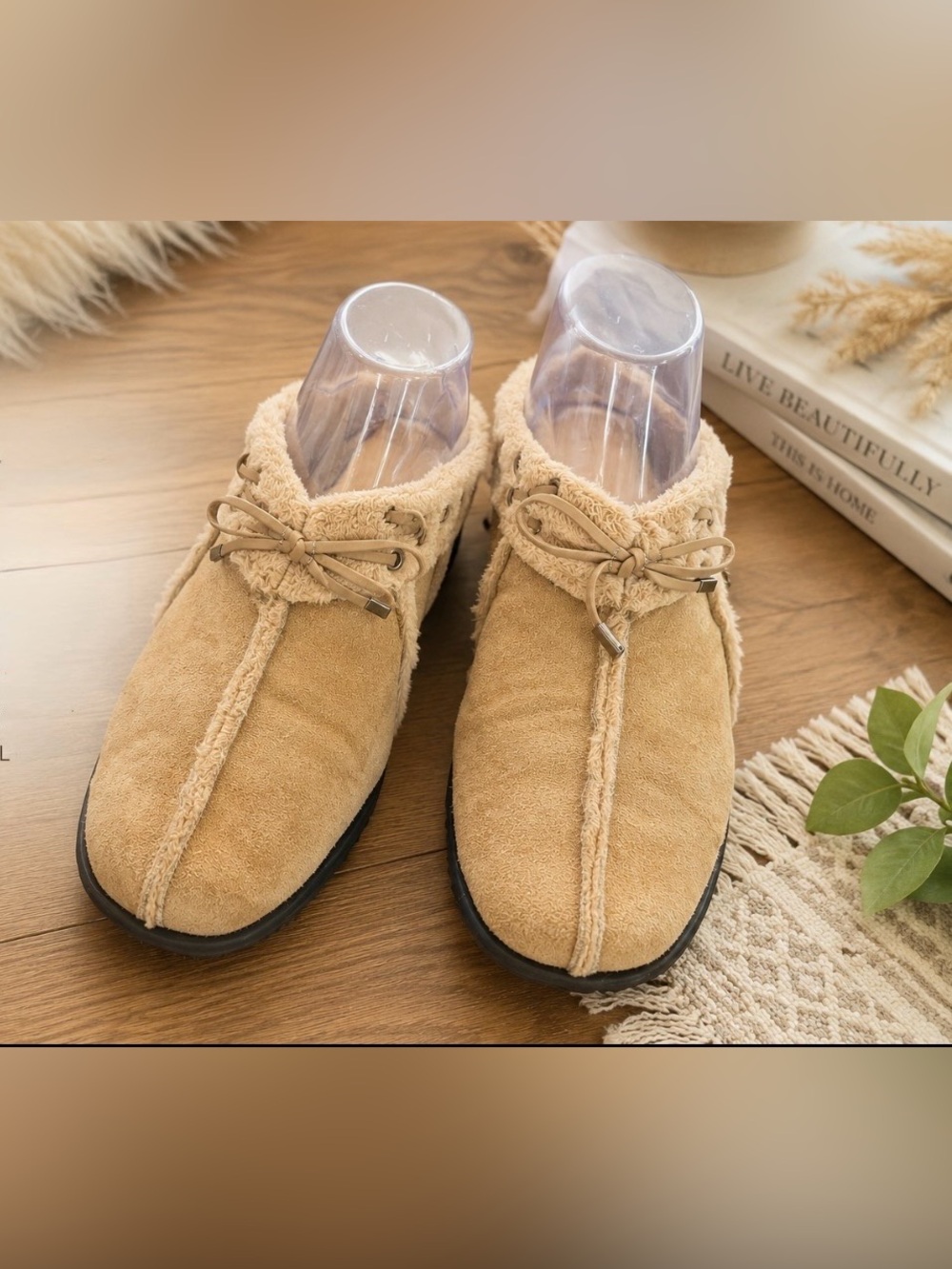 Van Eli Suede Faux Fur Mule Loafers Size 8.5 Cozy Luxe Slip On Clogs